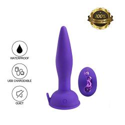 Naughty Amal Būtt Plug for Beginners 5 Frequency Vib Rechargeable Wireless Remote Control Anales Trainer, Silicone Waterproof Unisex Massager Purple by YSQSH