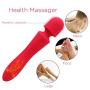 Upgraded Computer LED New Heating Vibrator-10 Speed USB Cabless Rechargeable Weaterproof Massager for Neck, Shoulder, Myofascial, Back, Leg, Waist (Red)