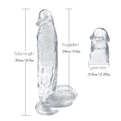 FANBO@ 12 Inch Medical-Grade Crystal Glass Stick Neat Inner Soft Wand Couple Role Play Safe Realistic
