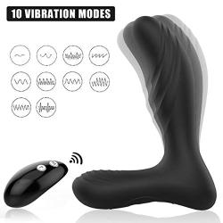 Anal Vibrator Prostate Massager with Finger Motion Technology 10 Vibration Modes, PALOQUETH Male P Spot Massager G Spot Stimulator with Wireless Remote Control,Rechargeable