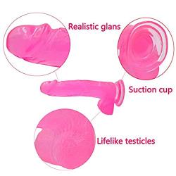 Personal 8 Inch Crystal Dîcks Nice Gift Girls Pink Massager Relax Hands-Free Toy