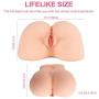 Y-NOT 3D Big Ass Butt Sex Doll Sex Toys Life Size Realistic Masturbator Male Huge Silicone Masturbation with Heating Rod, for Lifelike Anal Depth 6''/16CM, Vagina Depth 7"/18CM, TPE Flesh