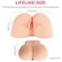 Y-NOT 3D Big Ass Butt Sex Doll Sex Toys Life Size Realistic Masturbator Male Huge Silicone Masturbation with Heating Rod, for Lifelike Anal Depth 6''/16CM, Vagina Depth 7"/18CM, TPE Flesh
