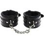 Super Soft Comfortable Leather Adjustable Handcuff Soft Fur Leather Handcuffs Multifunctional Bangle Handcuffs and Blindfold Eye Mask for Sex Play (Black)