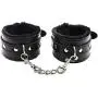 Super Soft Comfortable Leather Adjustable Handcuff Soft Fur Leather Handcuffs Multifunctional Bangle Handcuffs and Blindfold Eye Mask for Sex Play (Black)