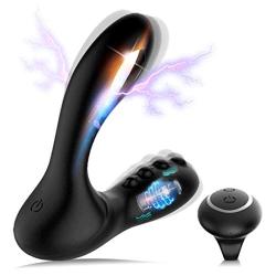 Estim Sex, Electric Shock Anal Vibrators Plug with Remote Control, 10 Modes Electric Stimulation Prostate Vibrators/Massage, Torture Stimulator SM Sex Toys for Women Men Couples, USB-Rechargeable