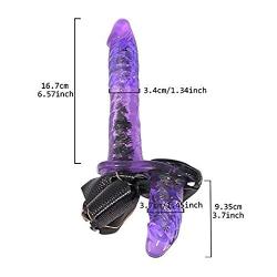 Adjustable Straps Perfect Size Adult Men Hollow Strap On Silicone Empty fits Most Men and Women - Purple