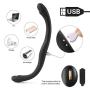 Remote Control Double-Ended Dildos Vibrator Adult Toys for Lesbian Gay Couples, 15.7 Inch Silicone Waterproof Flexible Vibrating Dildo with Curved Shaft for Vaginal G-spot and Anal Play (Blacks Dick)
