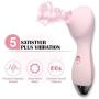 QWG Clitoral Sucking Vibrator, G Spot Clit Dildo Vibrators for Women with Suction & Vibration, Waterproof Clitoral G Spotter Nipple Stimulator Toys, Girls Best Friend [Pink]