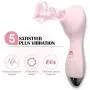 QWG Clitoral Sucking Vibrator, G Spot Clit Dildo Vibrators for Women with Suction & Vibration, Waterproof Clitoral G Spotter Nipple Stimulator Toys, Girls Best Friend [Pink]