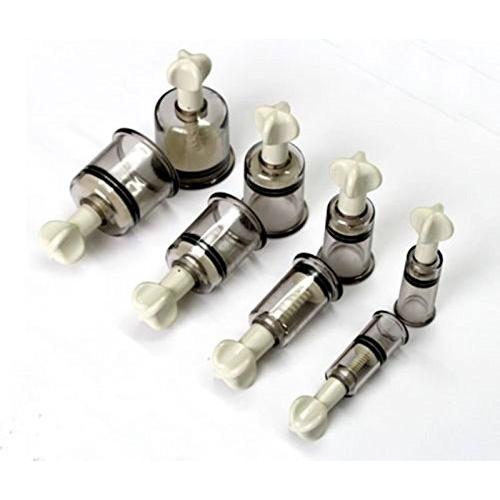 Hiibaby® 8pcs 4 Sizes Easy Twist Suction Cupping Nipple Enhancer Breast Enlarger Vacuum Bondage Fetish - Firmer, Perkier, Larger Nipples