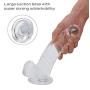Siminey 8 inch Transparent Dîldɔ Flexible Waterproof with Strong Suction Cup Massager for Female