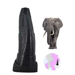 Sexbaby Realistic Animal Dildo Oversized Elephant Penis Female Masturbator Vaginal Massage for Women (Black)