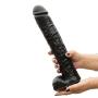 Eden 14" Extra Long Thick Realistic Dildo - Monster Cock and Balls Dong - Suction Cup Harness Cup - Sex Toy for Women - Sex Toy for Adults (Black)