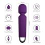 Powerful Cordless Handheld Therapeutic Wand Massager，USB Rechargeable，10x Multi-Speed Vibrations Personal Massager，Perfect for Back Legs Hand Pains，Purple，ALKAID