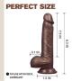 Realistic Brown Dildo with Suction Cup, Fovel Dual Density Liquid Silicone Adult Toys for G-Spot Anal 8.3 Inch Premium Penis Dong, Sex Toy for Female & Male Masturbation