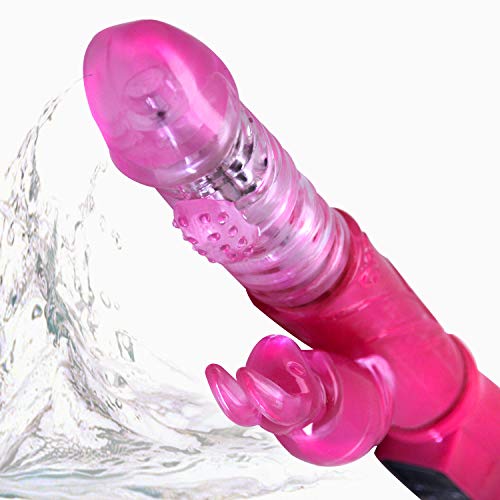 Youth Fashion Edition Multifunctional Masager Portable Rotating Modes Stretchable Silicone Rábbit 16 Speed Thrusting Stress Relax Rocking Suitable for Women Birthday Present