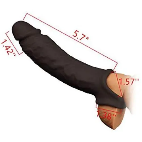 Extender Enlarger Extension Sheath Elastic Long Lasting Time Size Sleeve Stamina Enhancer (Black) 02 Extender Enlarger Extension Sheath Elastic Long Lasting Time Size Sleeve Stamina Enhancer (Black) 02