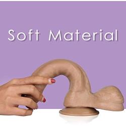 9 Inch Realistic Dildo,Flexible Double Density G spot Dildos with Strong Suction Cup for Hand -Free,Safe Material Lifelike Cock with Realism Scrotum for Anal Play Sex Toys for Women Couples