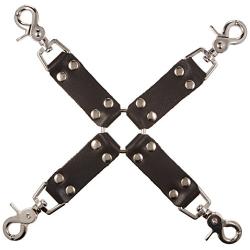 KinkLab Bondage Basics Leather Hogtie, Black