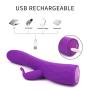 Rotating G-spot Clitoris Rabbit Vibrator - Adorime Powerful Rechargeable Clitoral Massager Heating Vibrator with 7 Modes, Waterproof Adult Sex Toys Stimulator Sex Things for Women