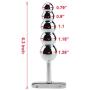 NewMaxer Metal 5 Beads Stainless Steel Anal Toy Butt Plug Anal Thruster Plug