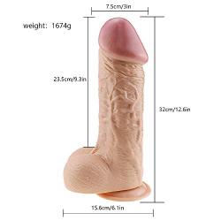 JSCRlove 12.6 Inch Realistic Ultra Soft-Ďîldɔ Real Feel Toy with Strong Base Realistic Soft Suction Cup Toy Women Socks