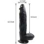 12 Inch High Quality Huge Black Dîldɔ with Strong Suction Cup Massage Flexible Waterproof for Women