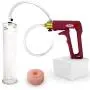 LeLuv Maxi Red Penis Pump for Men Bundle with Soft Silicone Donut Seal 9 inch Length x 2.125 inch Cylinder Diameter