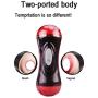 Rzoeox Male Masturbator Cup with Porn Star Audible Moans, Realistic Vagina and Mouth with Teeth and Tongue 7 Vibration Modes Sex Toys for Men