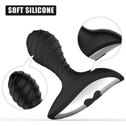 Anal Sex Toys with 10 Variable Vibration Modes for Safe Anal  Prostate Play, PALOQUETH Smooth Silicone Wireless Remote Butt Plug Vibrator for Beginner Intermediate