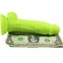 Lickerlish Tripp 6.2" Premium Silicone Dildo Neon Green with Suction Cup, 0.4 Pound