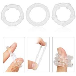 Penis Ring Set,Silicone Cock Ring,Soft Stretchy Erection Ring for Men Longer Harder Stronger Erection (3 Pack)