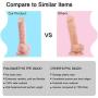 Realistic Ultra-Soft Dildo for Beginners with Flared Suction Cup Base for Hands-Free Play, PALOQUETH Flexible Dildo with Curved Shaft & Balls for Vaginal G-Spot & Anal Prostate Play 6.7"