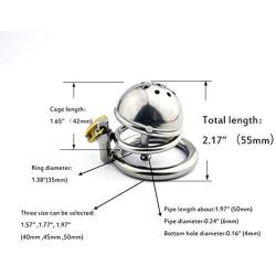 Chástí-ty Device, Cǒck Lock, Pěnǐs Lock Ring Men Hypoallergenic Stainless Steel Metal Chasteness Device Anti-Off T-Shirt Belt - 23 (Size : 40mm)