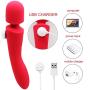 Upgraded Computer LED New Heating Vibrator-10 Speed USB Cabless Rechargeable Weaterproof Massager for Neck, Shoulder, Myofascial, Back, Leg, Waist (Red)