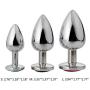 Jeweled Anal Plug,Hezong Beginners Stainless Steel Butt Plug Massage Sex Toy for Women and Men (S)
