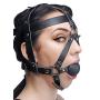Master Series Leather Head Harness with Ball Gag