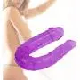 PRETYZOOM Silicone Double Headed Ended Dildo Dong G Spot Dildo Toy for Women (Purple)