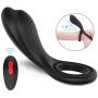 fangexiaopu Vibrating Pennis Ring with Double Ring, 9 Vibration Modes for Men Pennis Ring Wireless Remote Control Vibrating Pennis Enhancer Rings Vibrator Rechargeable Waterproof
