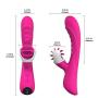 9+6 Mode 2 in 1 Dildo Vibrator for Women Adult Sex Product Massage Wand for G Spot Vaginal Stimulate Clitoris Erotic Licking Toy (Rose Red)