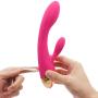 MEIPER Computer LED Rotating Light Vibrator Silent Force with USB Cable Rechargeable Gift Set - -Waterproof Powerful Multi Speed Vibration Perfect on Back Legs Hand Pains Sports Recovery (pink-mr828)