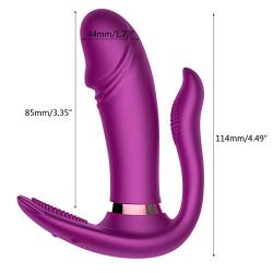 Heating Wireless Remote Control Vibrantor Silicone Waterproof USB Rechargeable 9-Frequency Wearable Toys for Women Couples(Purple)
