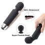 Upgraded Powerful Vibrate Wand Massager Cordless, Rechargeable with 20 Magic Vibration Modes, Whisper Quiet, Waterproof, Handheld Personal Massager for Neck Shoulder Back Body Massage, Sports Recovery