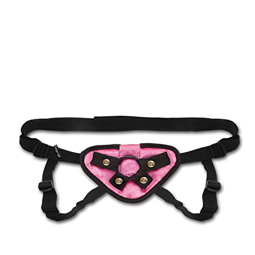 Electric Eel Lux Fetish Adjustable Strap-on Harness, Pink Velvet, Pink