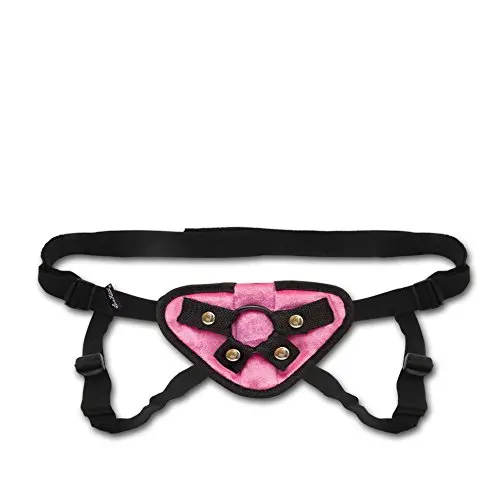 Electric Eel Lux Fetish Adjustable Strap-on Harness, Pink Velvet, Pink Electric Eel Lux Fetish Adjustable Strap-on Harness, Pink Velvet, Pink