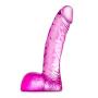 5.5" Realistic Translucent Beginner G Spot Stimulating Dildo - Small Curved Cock and Balls Dong - Sex Toy for Women - Sex Toy for Adults (Pink)