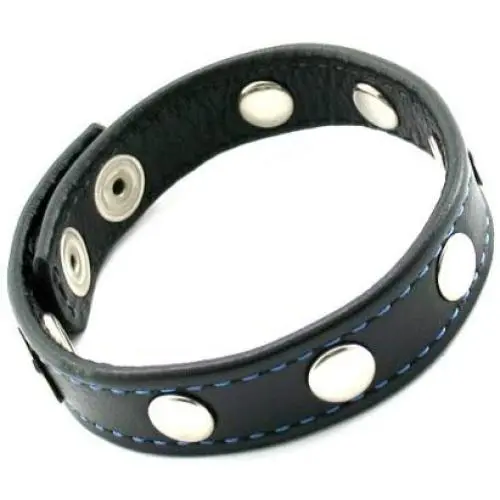 M2m Cock Ring, Leather with Rivets, 2 Snap, Black M2m Cock Ring, Leather with Rivets, 2 Snap, Black