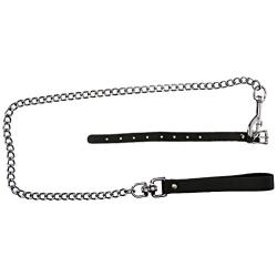 KinkLab Buckling Cock Ring and Chain Leash Set