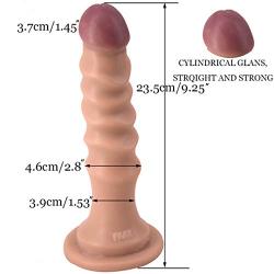 9.3 Inch Realistic Double Layer Silicone Toy with Strong Suction Cup